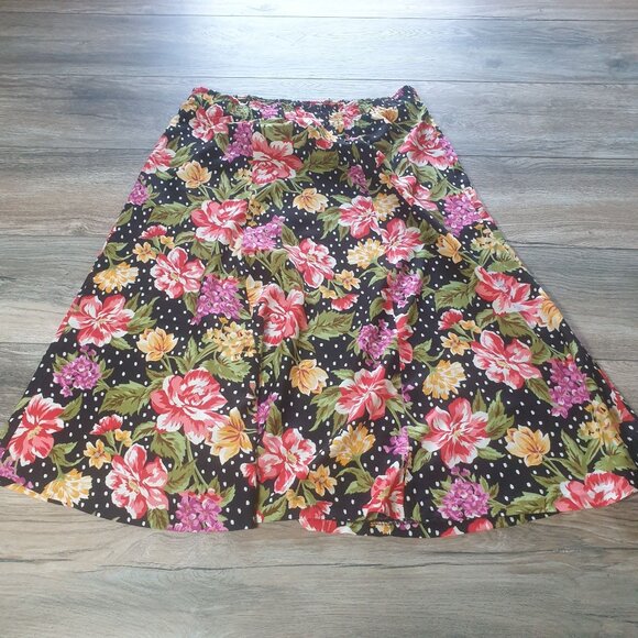 Vintage Cricket Lane Floral A Line Midi Skirt Rayon Women Size 10 Spring Summer - Picture 5 of 5
